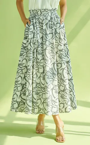 Abstract Printed Skirt