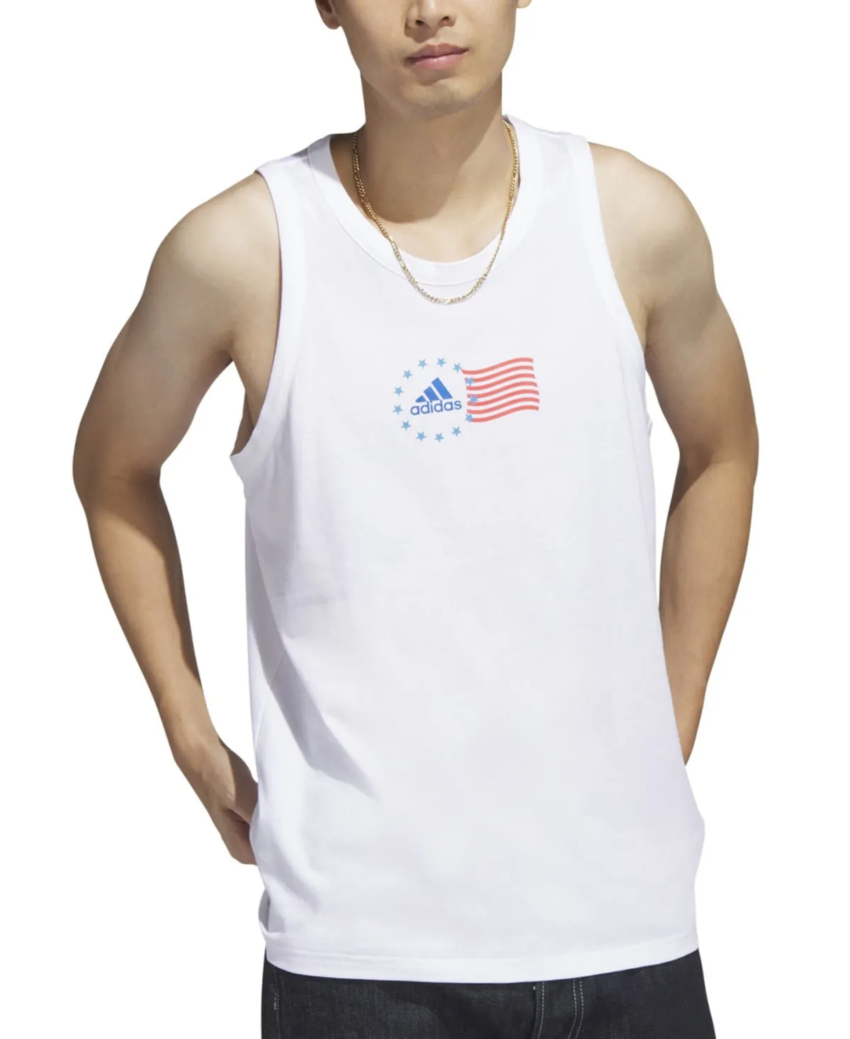 adidas Men's American Flag Tank White Size X-Large