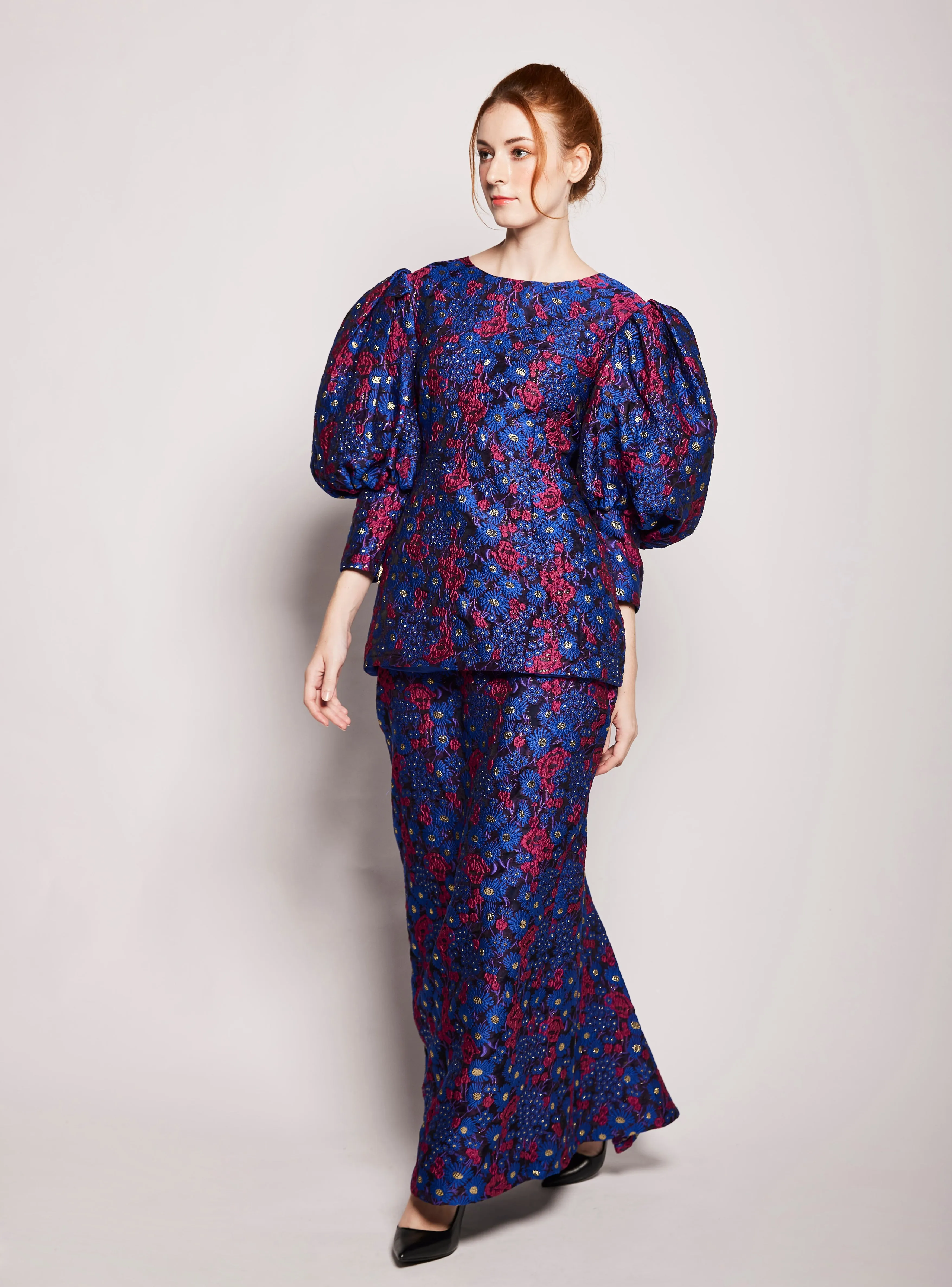 Aeni Brocade Puff Sleeve Kurung