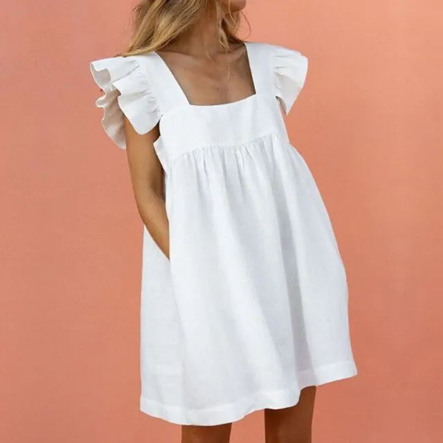 Amy Fashion - Elegant Butterfly Sleeve Beach Party Dress