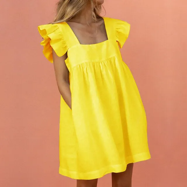 Amy Fashion - Elegant Butterfly Sleeve Beach Party Dress