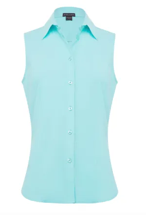 Annie Sleeveless Button Down - Sea