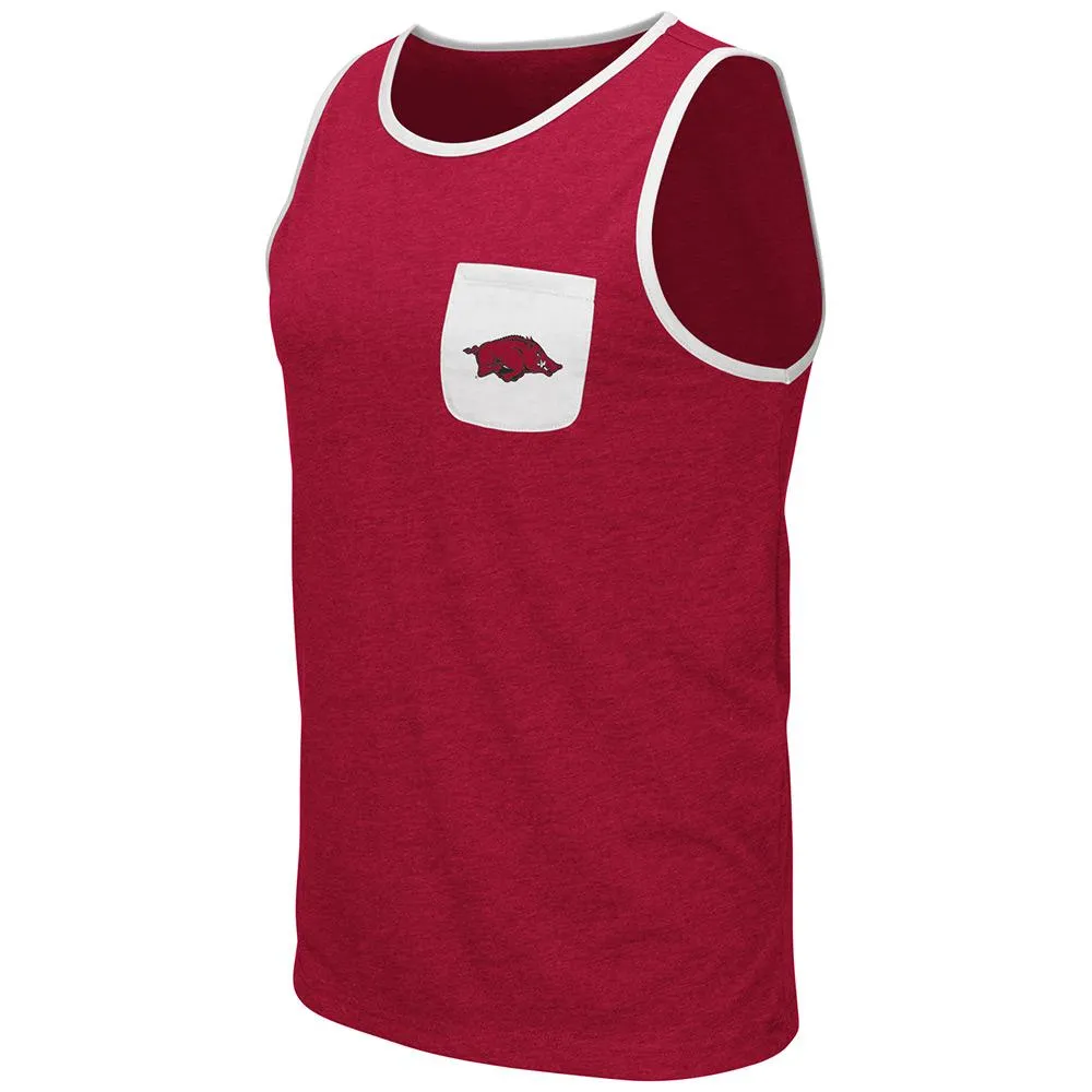 Arkansas Razorbacks Colosseum Red Pocketed Lightweight Sleeveless Tank Top