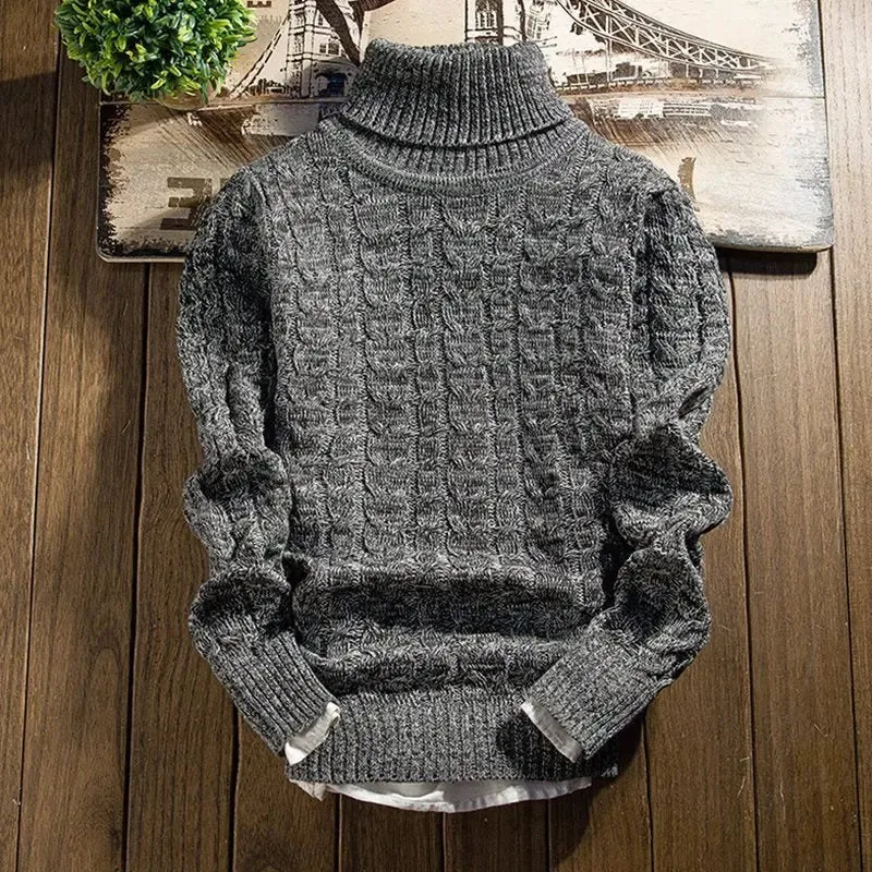 Autumn and winter turtleneck slimfit sweater