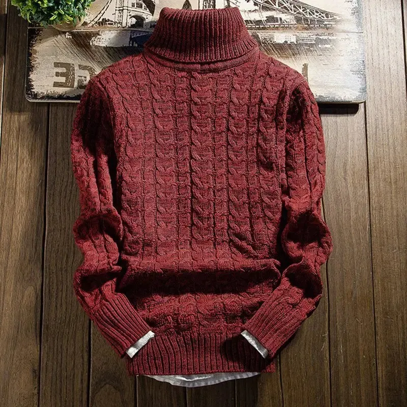 Autumn and winter turtleneck slimfit sweater