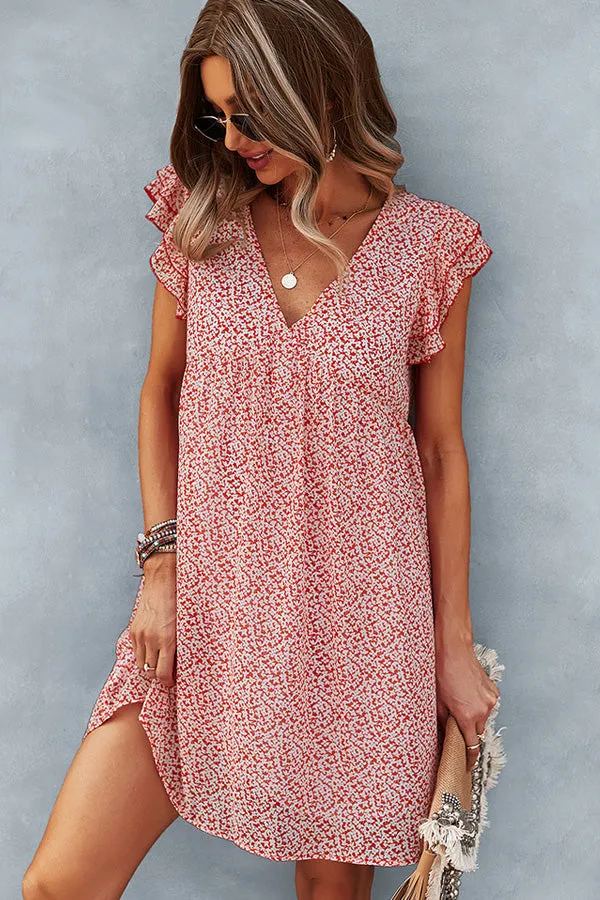 Bohemian Floral Print Trendy Sleeveless Casual Mini Dress