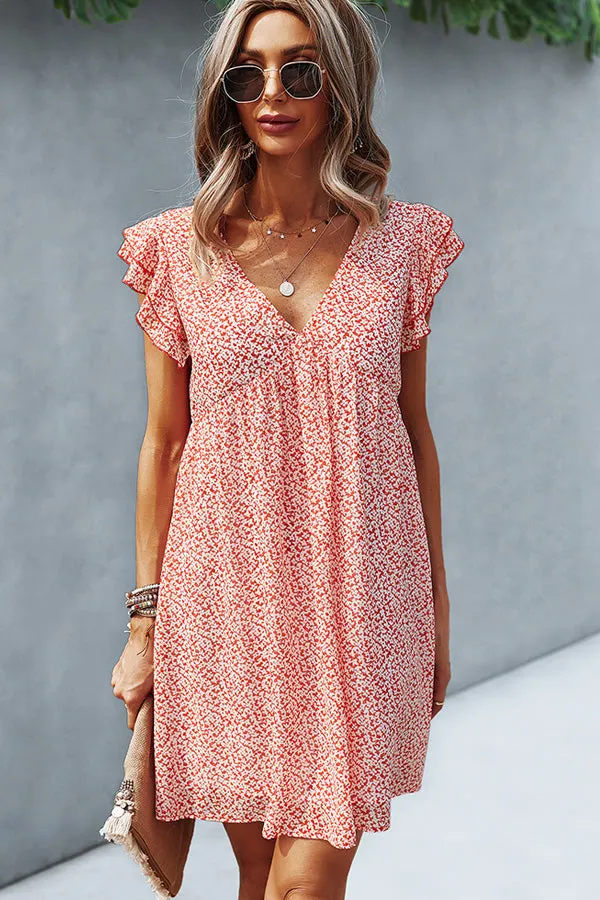 Bohemian Floral Print Trendy Sleeveless Casual Mini Dress