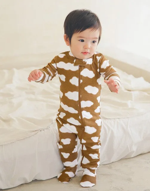 Brown Cloud Baby Footed Sleepers