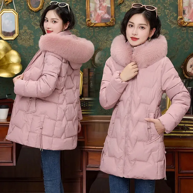 Down Cotton-padded Coat For Women Mid-length