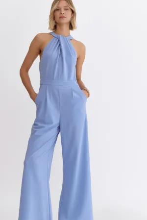 Dream Big Chambray Halter Jumpsuit