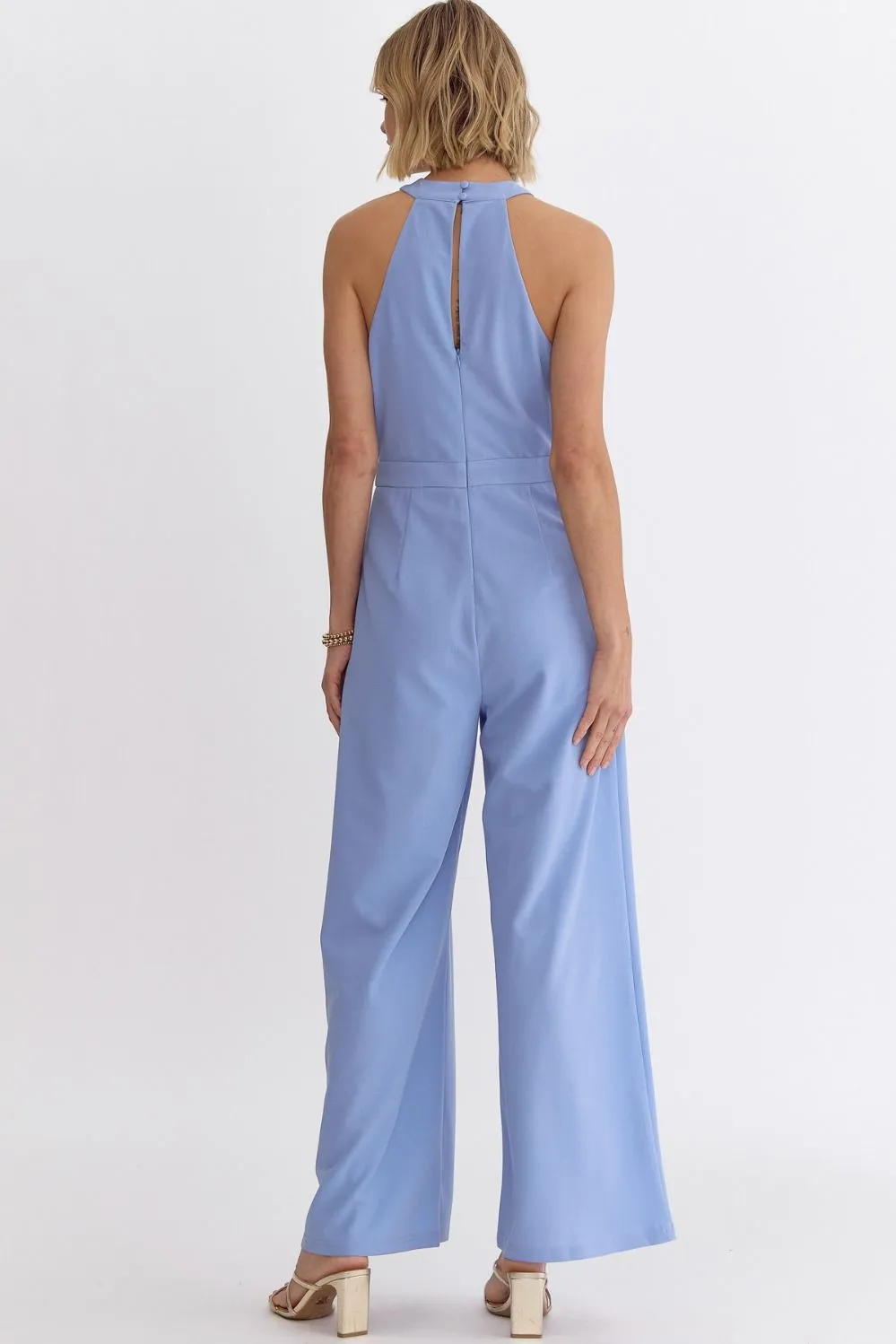 Dream Big Chambray Halter Jumpsuit