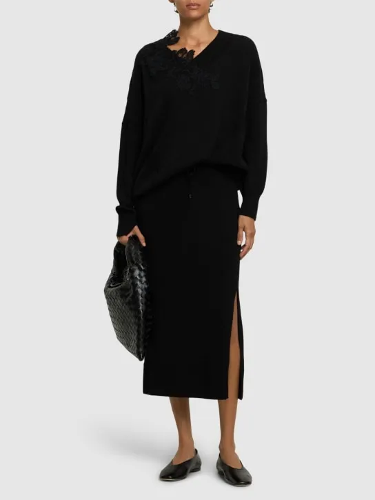 Ermanno Scervino   Knitted elastic waist midi skirt 