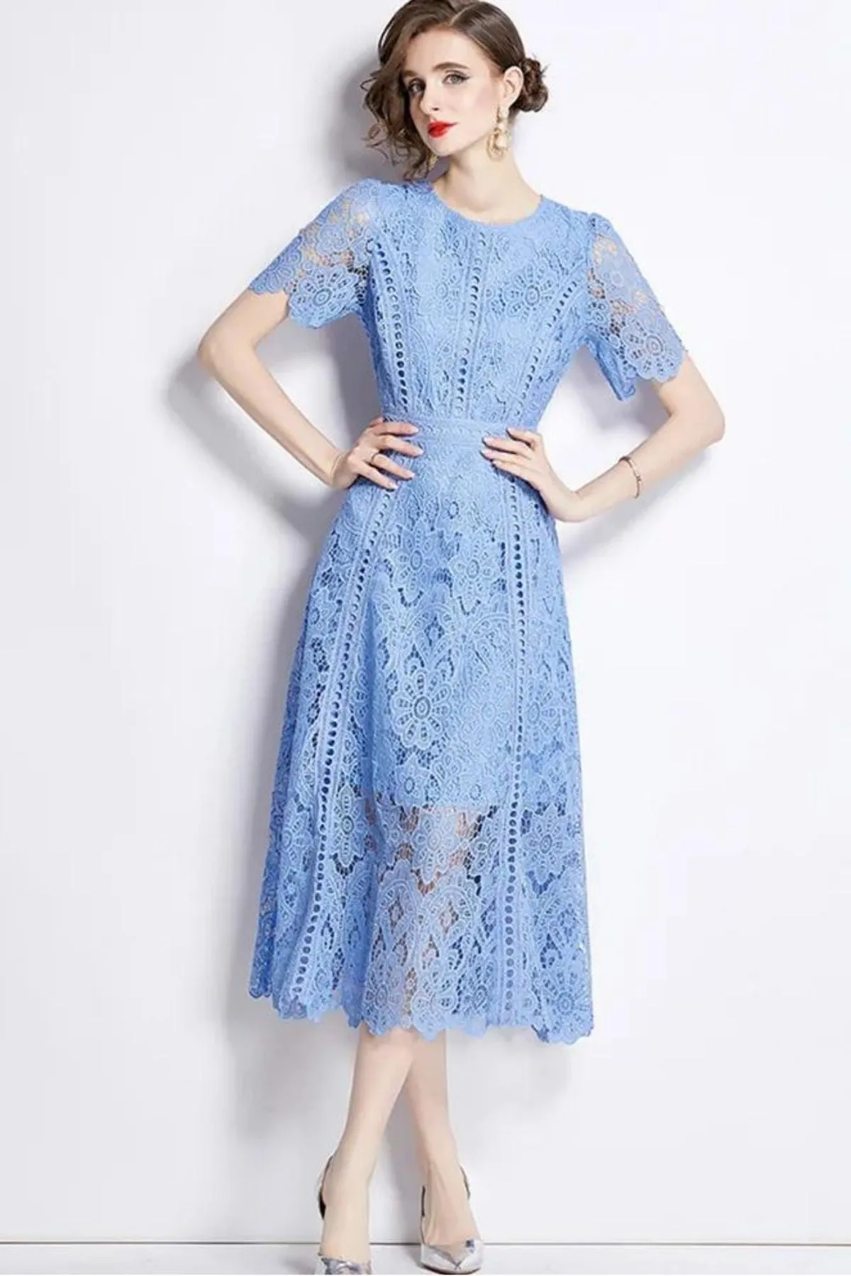 Eterna Vintage Elegant Short Sleeve dress