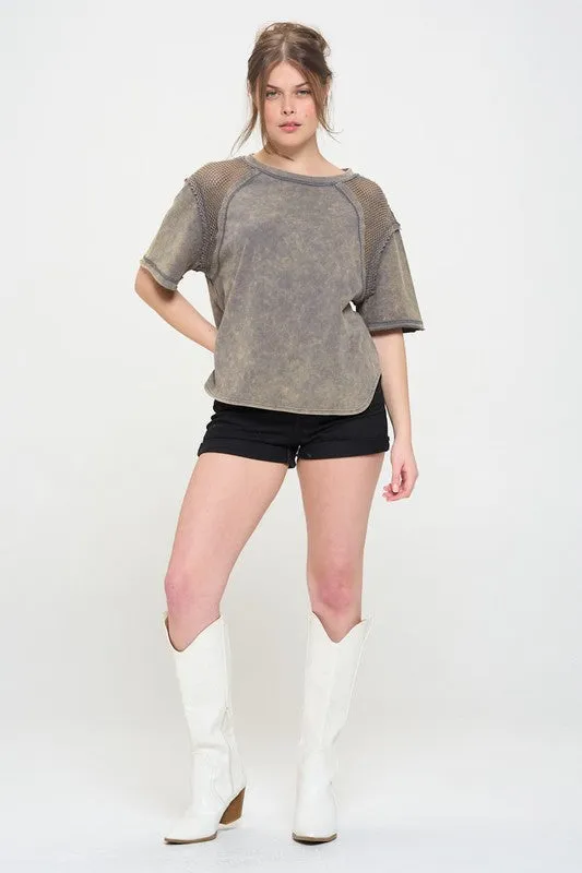 Fishnet Shoulder T-Shirt *Online Only*