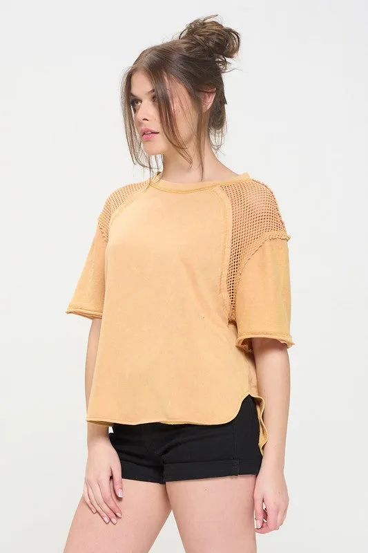 Fishnet Shoulder T-Shirt *Online Only*