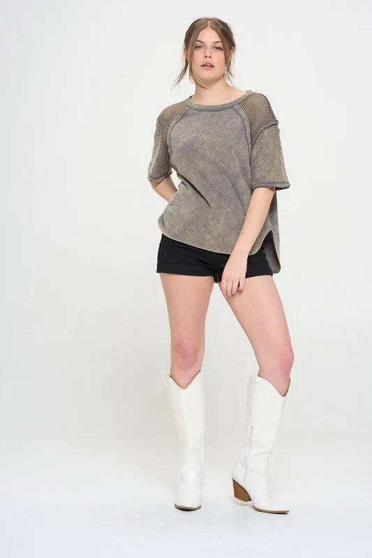 Fishnet Shoulder T-Shirt *Online Only*