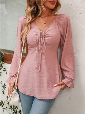 Full Size Fitting Long Sleeve Blouse