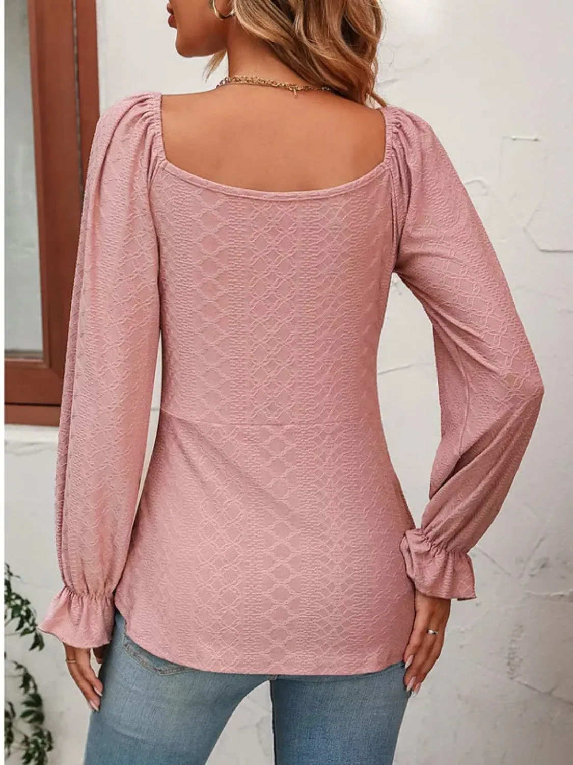 Full Size Fitting Long Sleeve Blouse