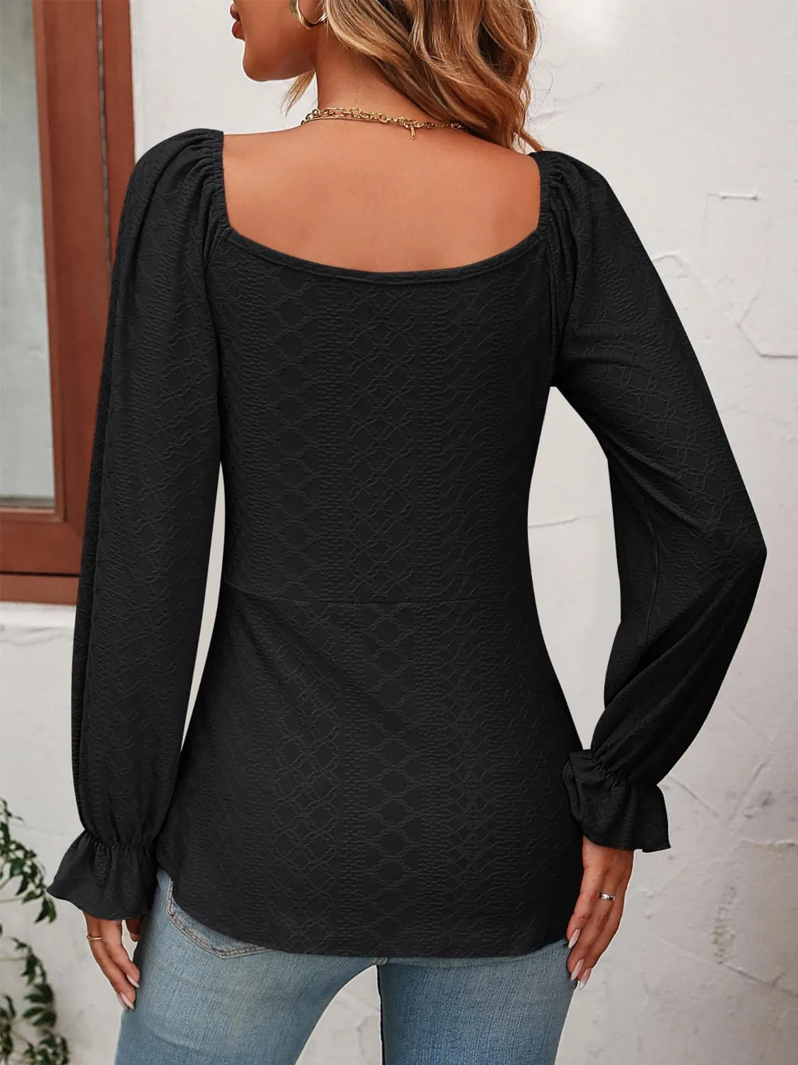 Full Size Fitting Long Sleeve Blouse