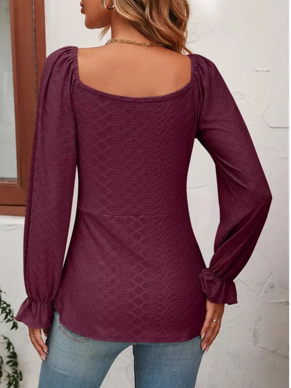 Full Size Fitting Long Sleeve Blouse