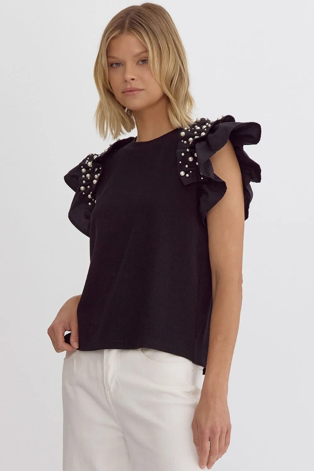 'Golden Gleam' Top - Black