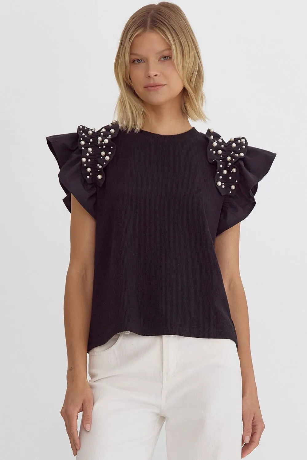 'Golden Gleam' Top - Black