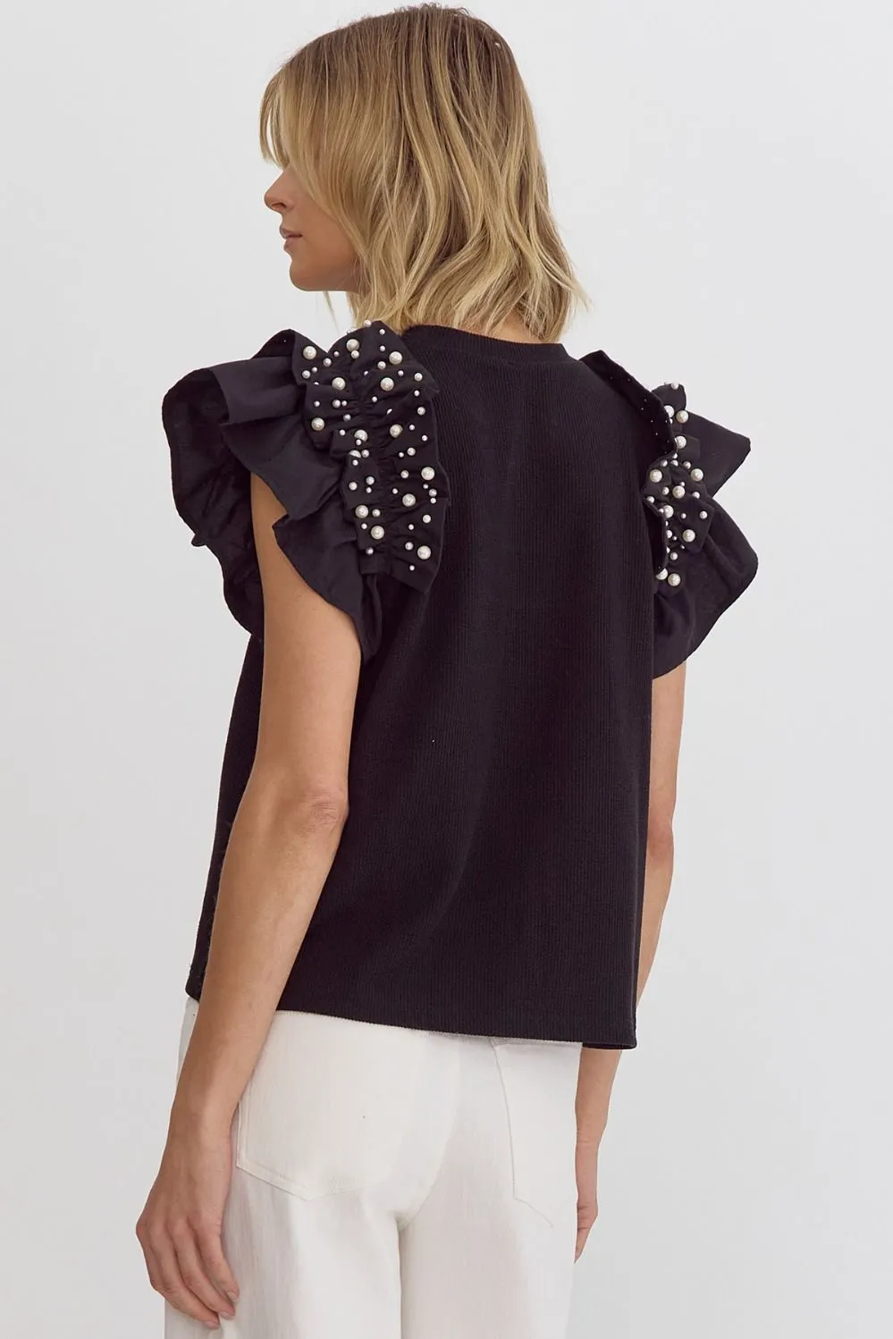 'Golden Gleam' Top - Black