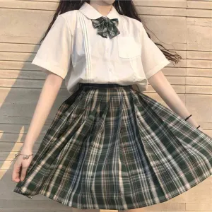 Harajuku High-waist Plaid Skirt