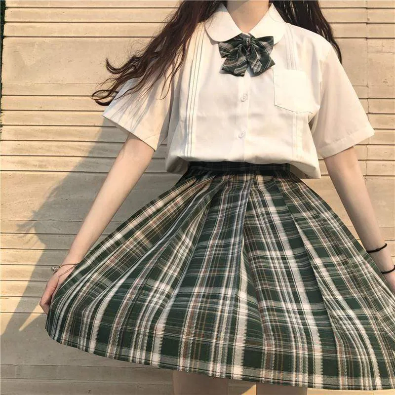 Harajuku High-waist Plaid Skirt