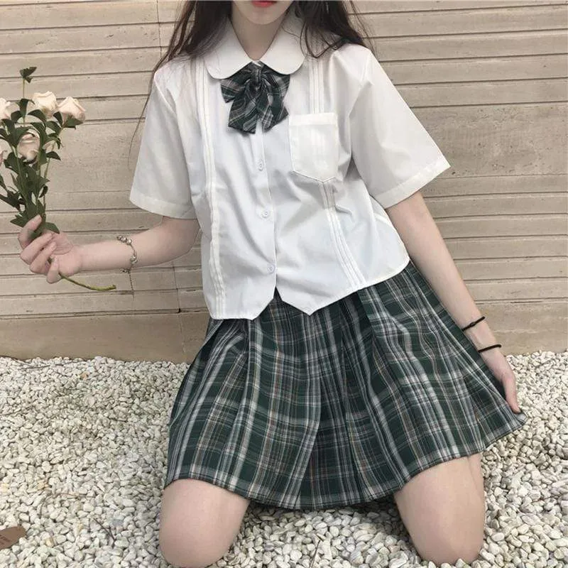 Harajuku High-waist Plaid Skirt