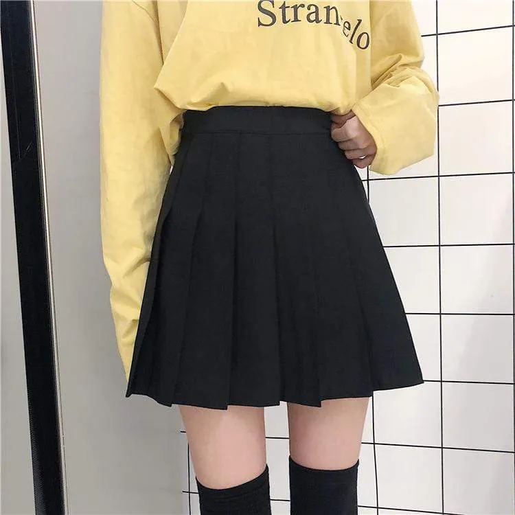 Harajuku High-Waist Pleat Skirt