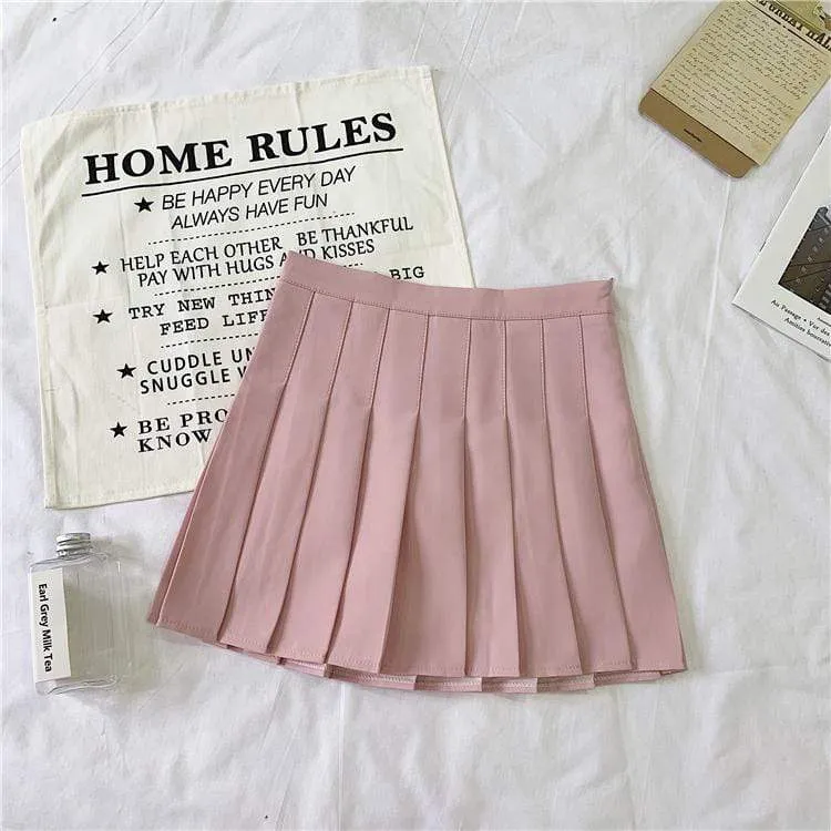 Harajuku High-Waist Pleat Skirt