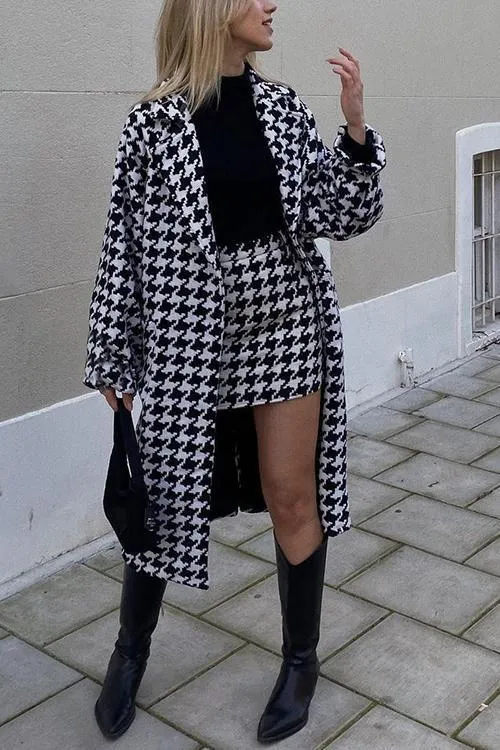 Houndstooth Mini Skirt