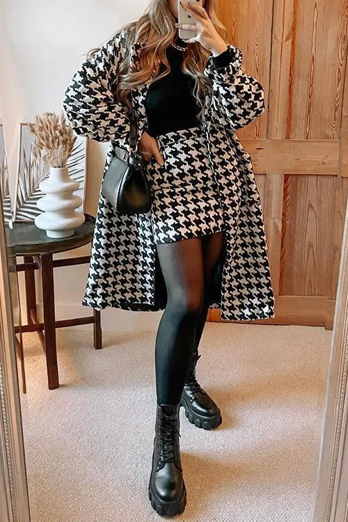 Houndstooth Mini Skirt