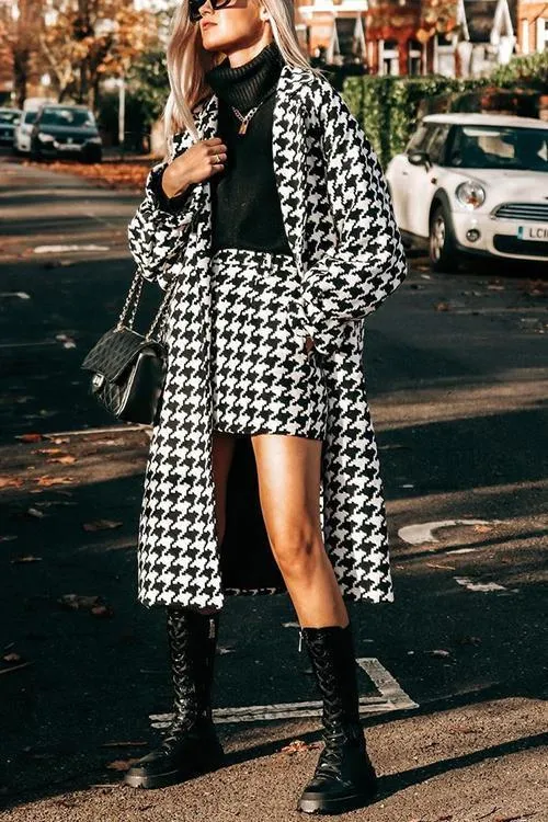 Houndstooth Mini Skirt