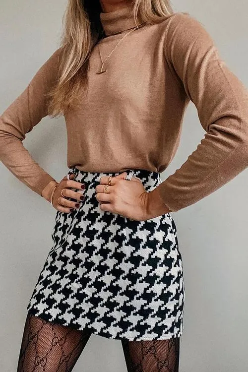 Houndstooth Mini Skirt