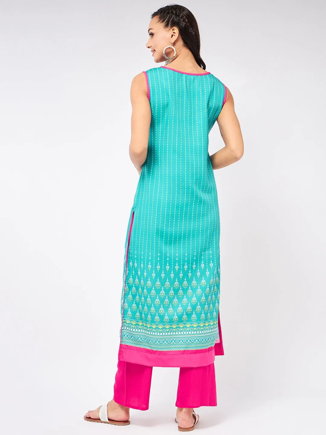 Jaipur Haat Placement Sleeveless Kurta