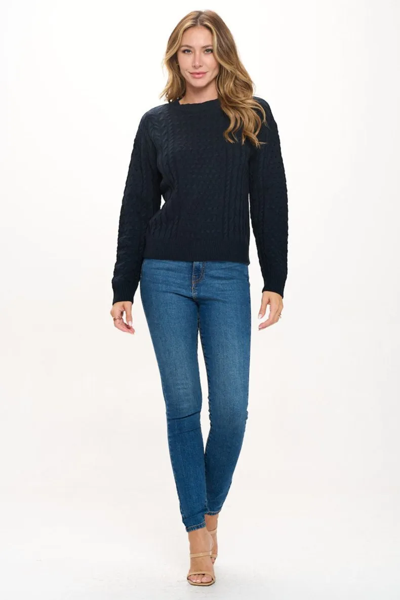 Leonie Long Sleeve Cable Knit Sweater