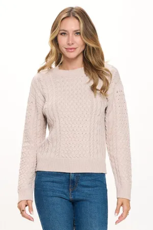 Leonie Long Sleeve Cable Knit Sweater