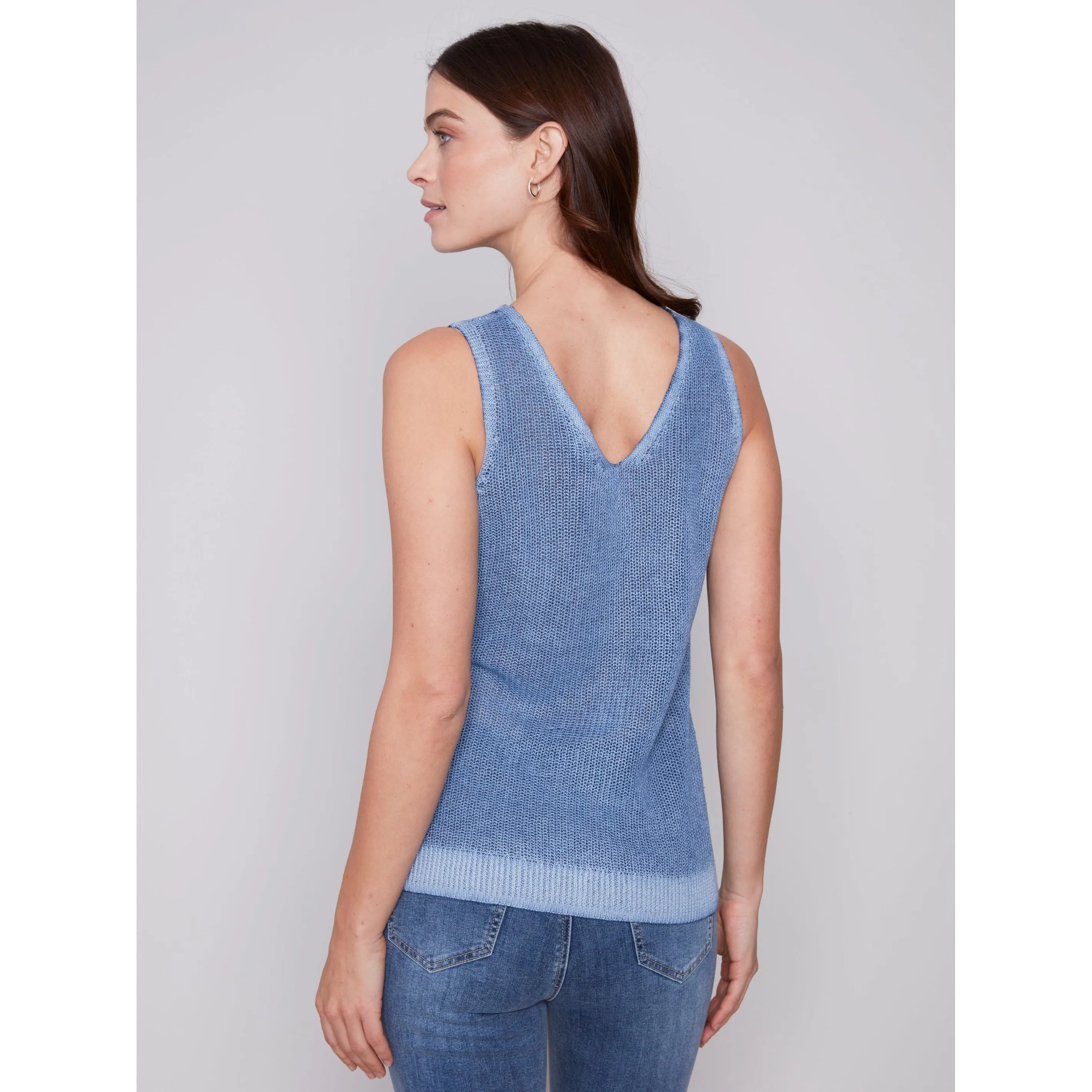 Lightweight Knit Cami With Side Diagonal Stitch Detail