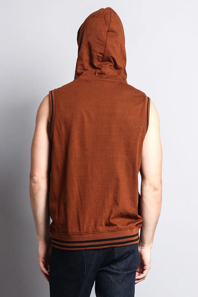 Lightweight Sleeveless Contrast Hoodie