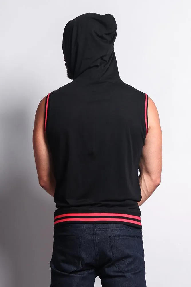 Lightweight Sleeveless Contrast Hoodie