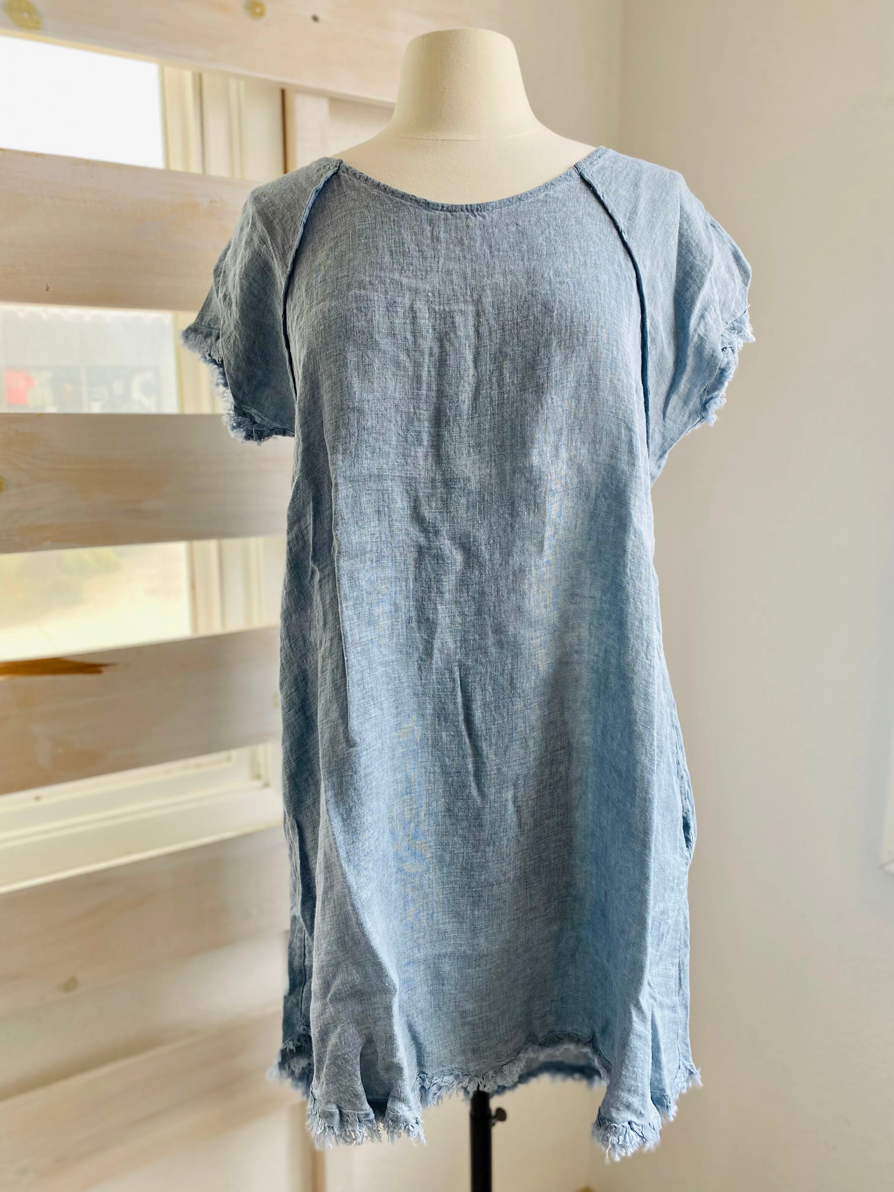 Linen Short Sleeve Dress