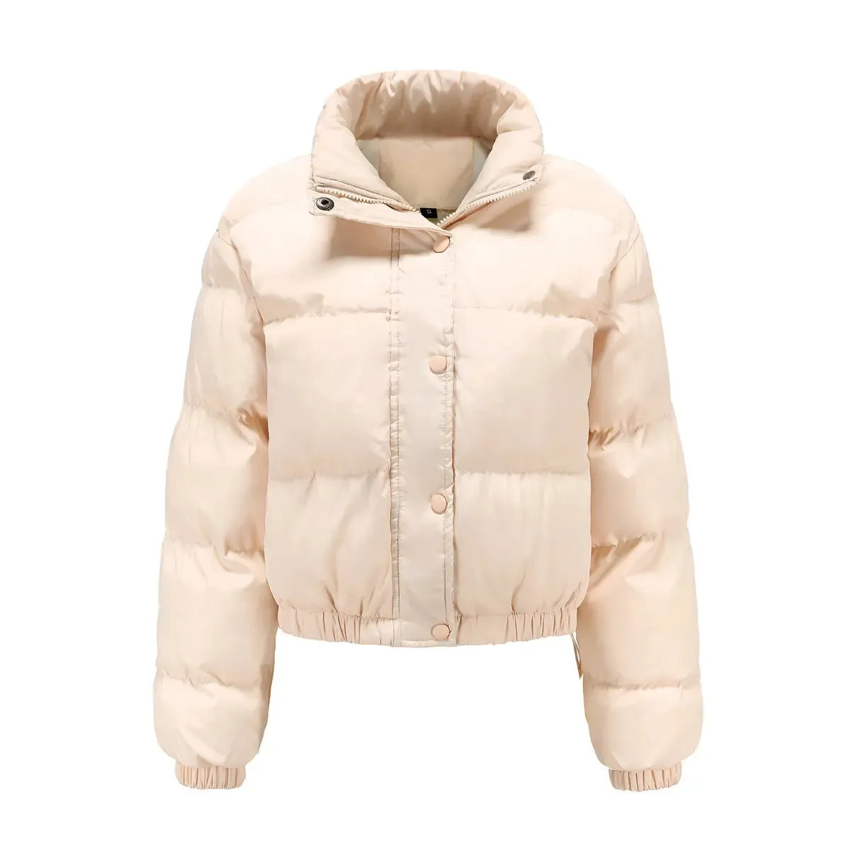 Long Sleeve High Collar Warm Cotton-padded Jacket