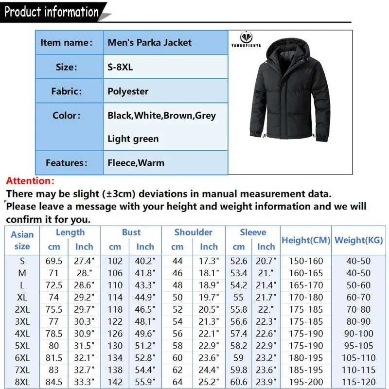 Men Warm Solid Winter Jacket