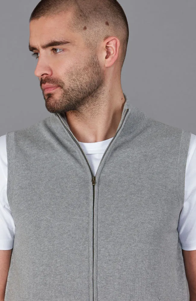 Mens Lightweight Cotton Zip Through Gilet