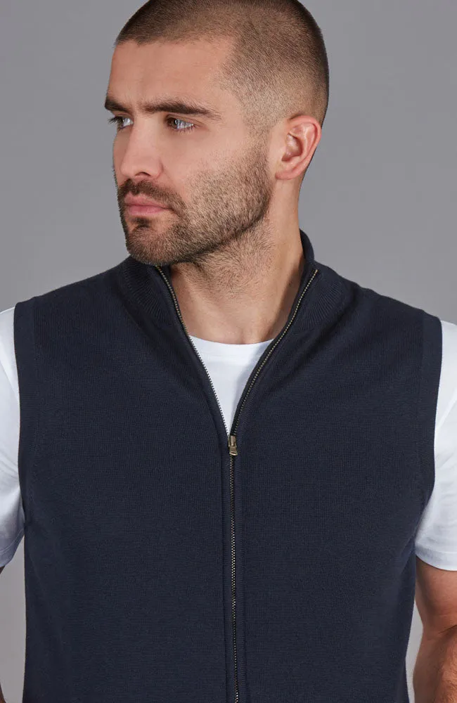 Mens Lightweight Cotton Zip Through Gilet