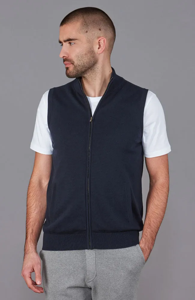 Mens Lightweight Cotton Zip Through Gilet