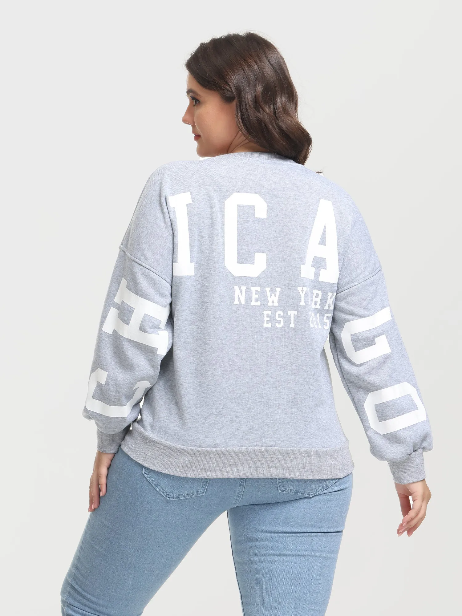 Midsize Casual Fleece Long Sleeve Sweatshirt