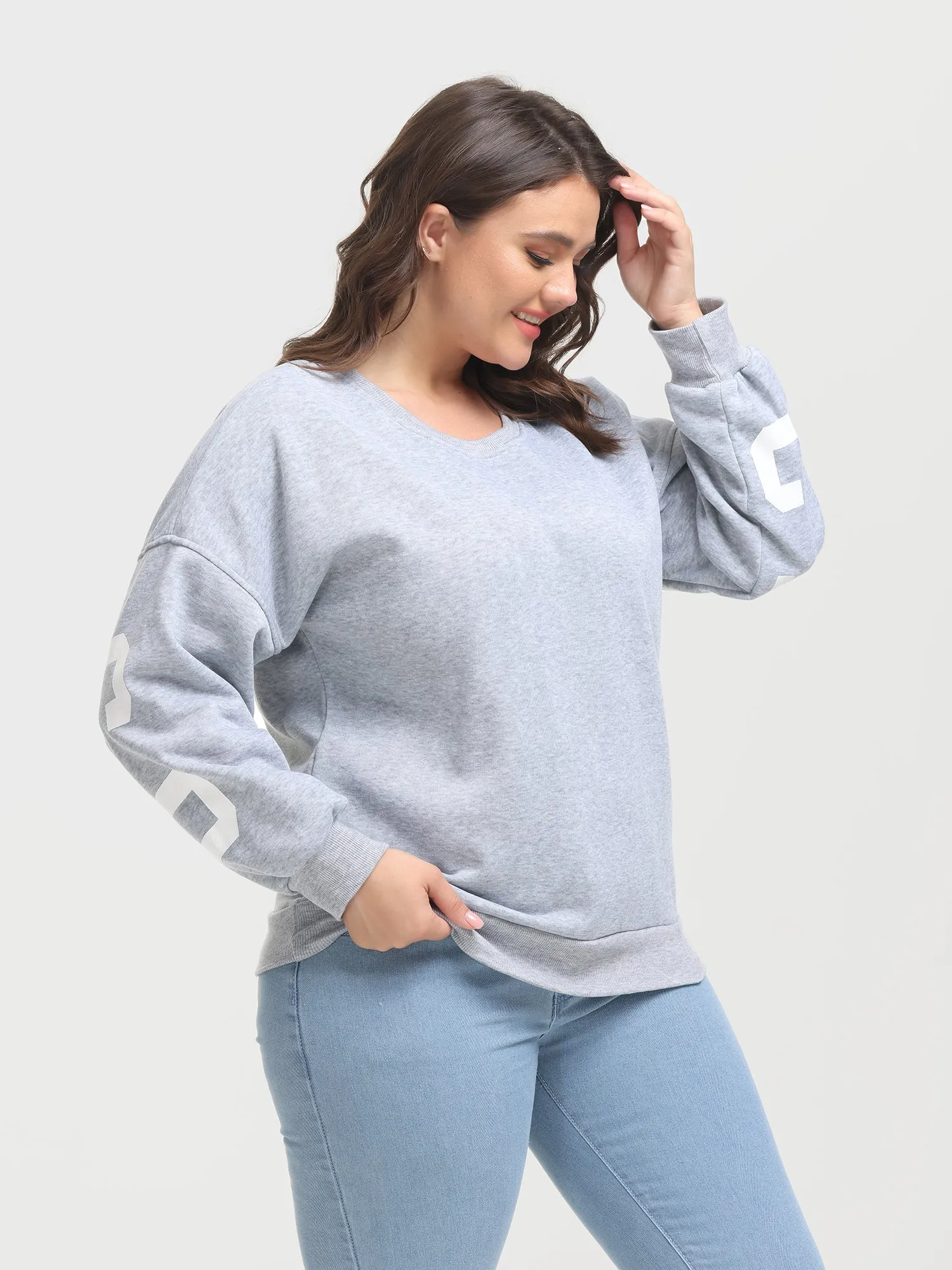 Midsize Casual Fleece Long Sleeve Sweatshirt